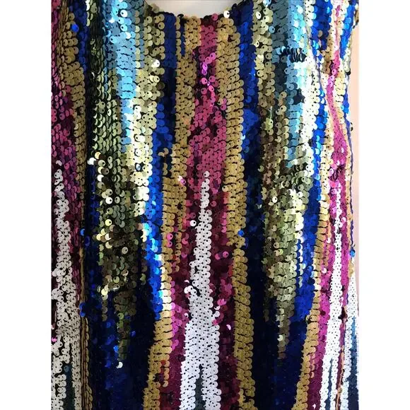 NWT Nasty Gal Size 18 Sequin Strappy Bodycon Mini Dress Peekaboo Multicolor - Picture 3 of 10